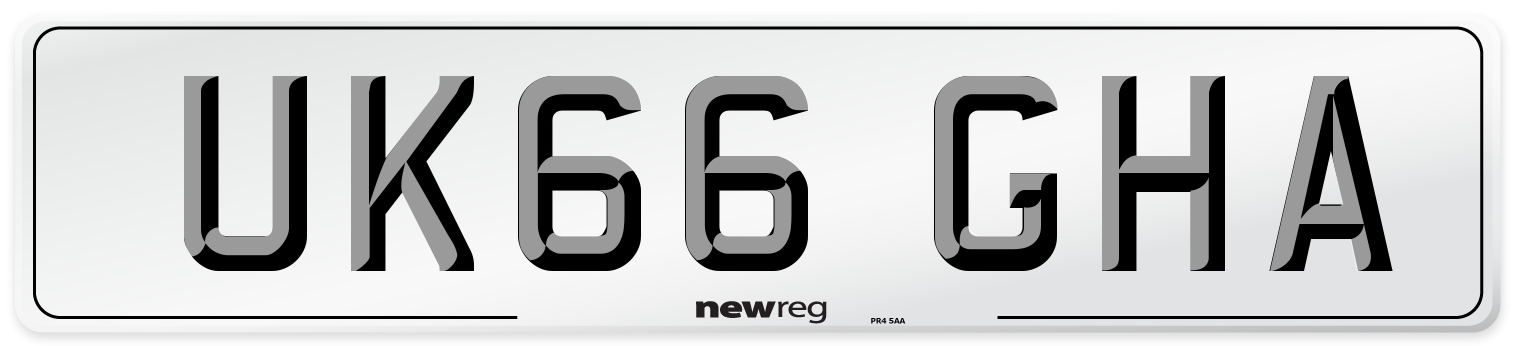 UK66 GHA Number Plate from New Reg
